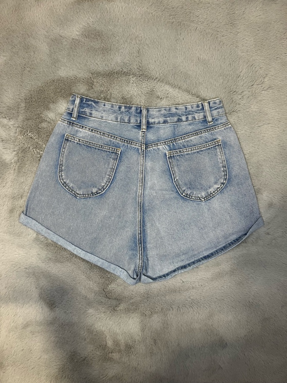 Princess Polly Washed Light Blue High-Rise Denim Shorts - Picture 2 of 5